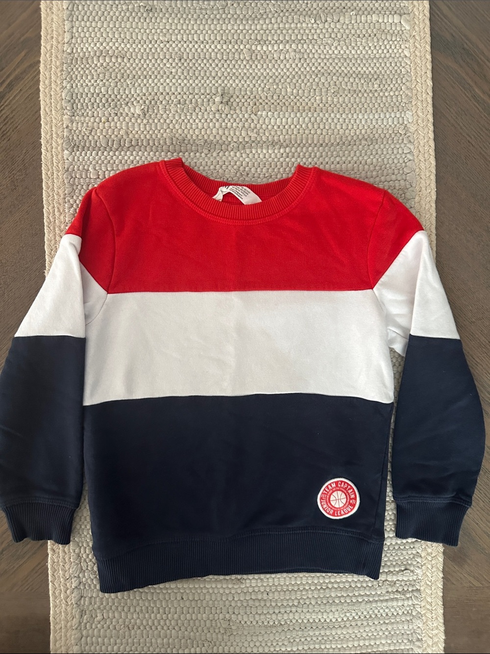 H&M Red White Navy Colorblock Kids Sweatshirt